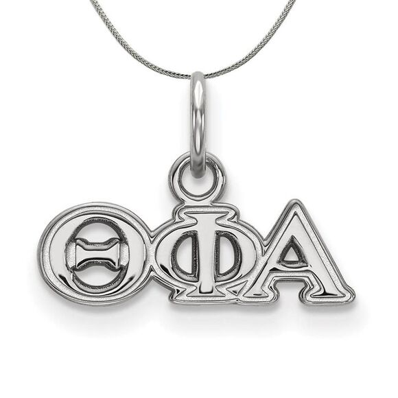 Sterling Silver Theta Phi Alpha XS (Tiny) Greek Necklace - 24 Inch - Picture 1 of 8